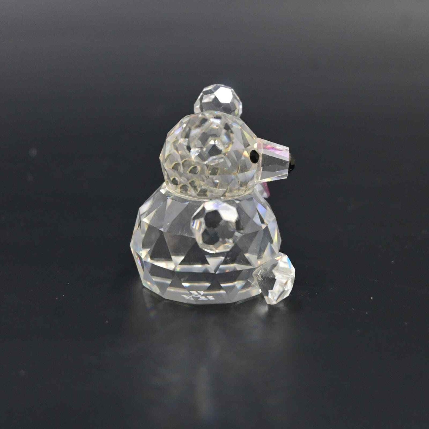Iris Arc Crystal Glass Teddy Bear With Pink Heart Vintage Figure