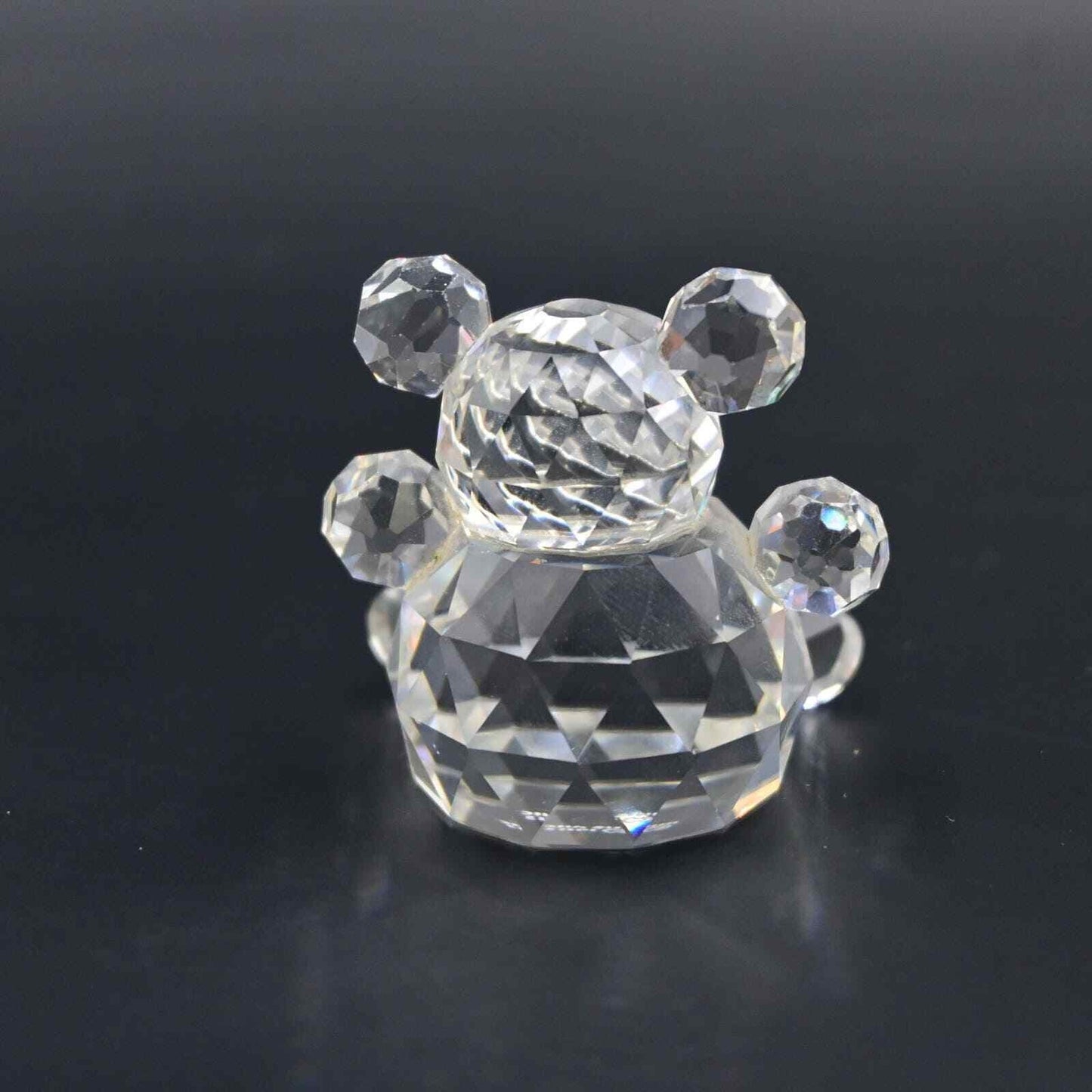Iris Arc Crystal Glass Teddy Bear With Pink Heart Vintage Figure