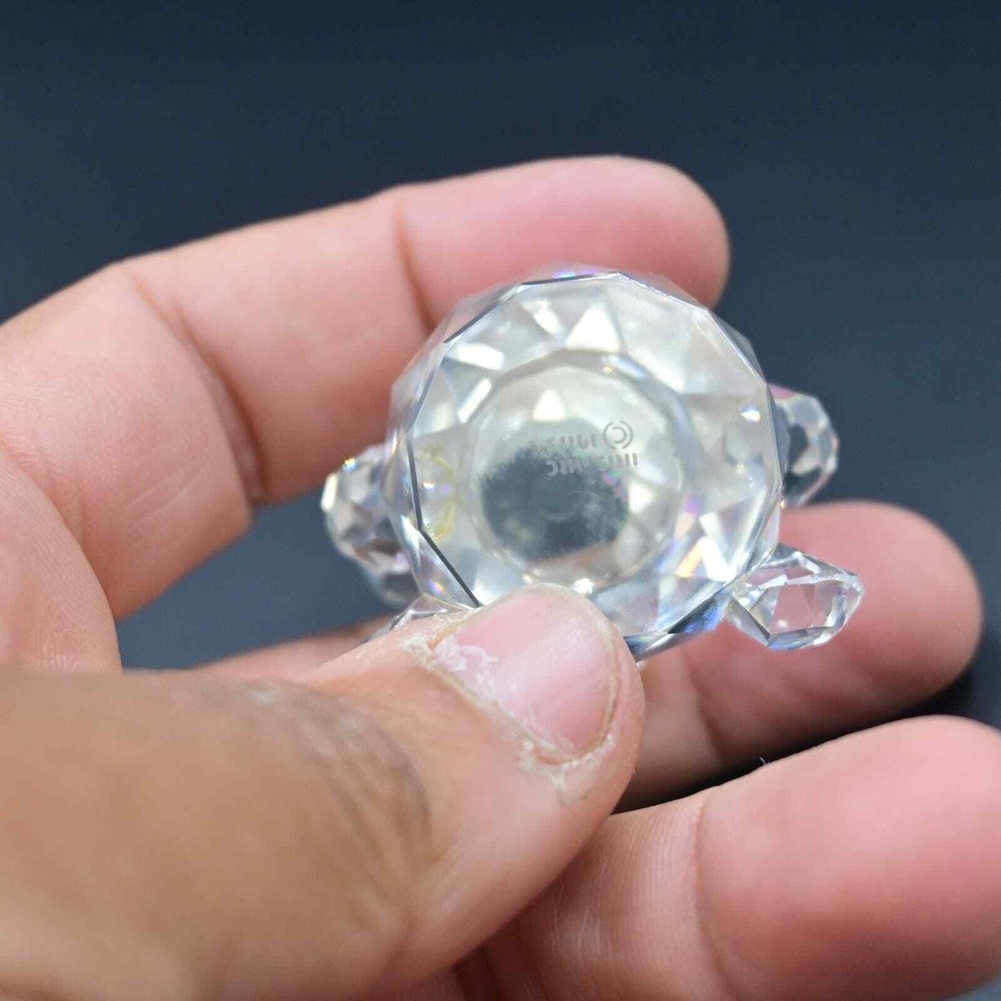 Iris Arc Crystal Glass Teddy Bear With Pink Heart Vintage Figure