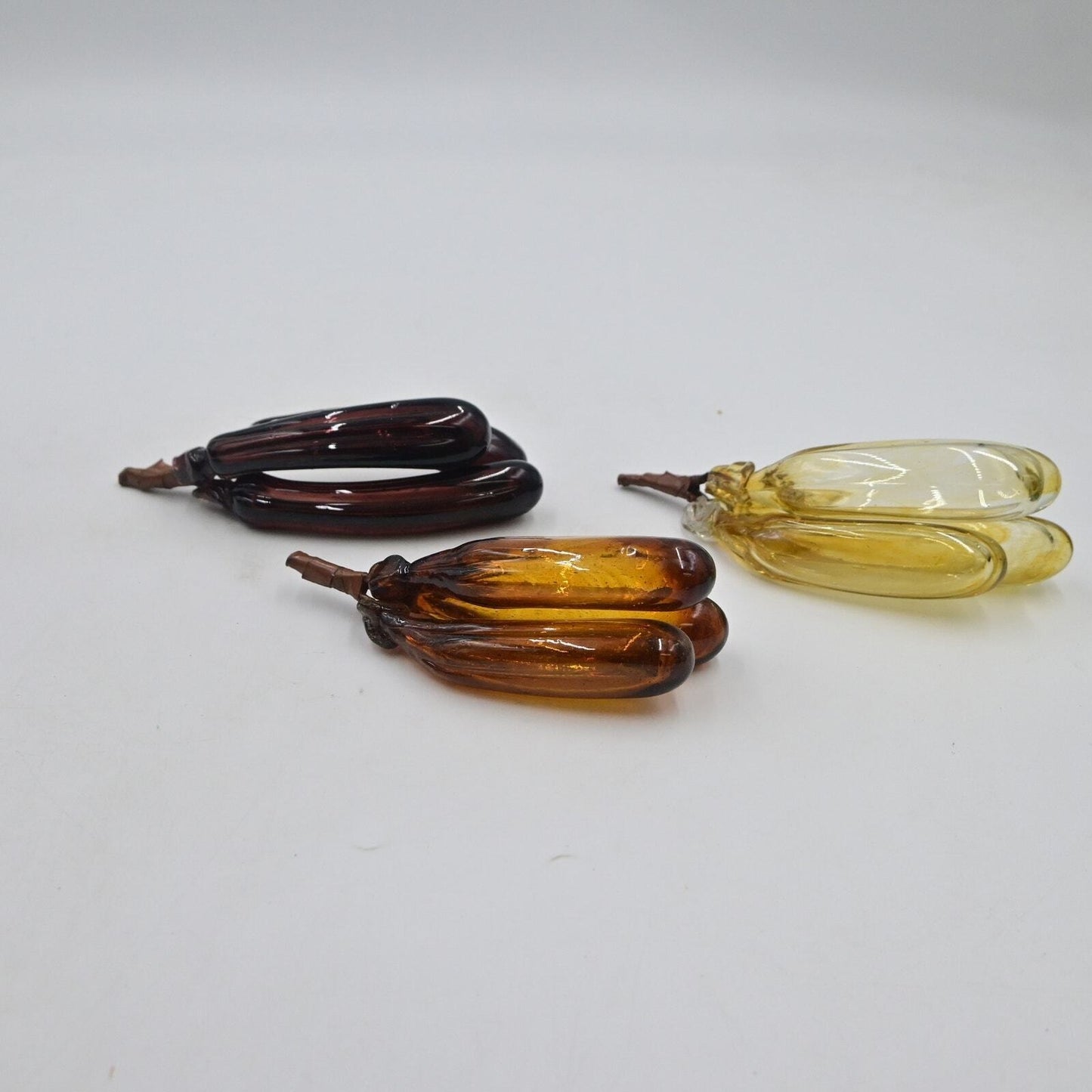 Mid Century Modern Blown Glass Fruit Bananas Bundle Of 3
