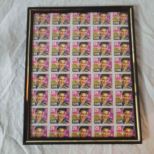 Framed Elvis Presley USPS Stamps