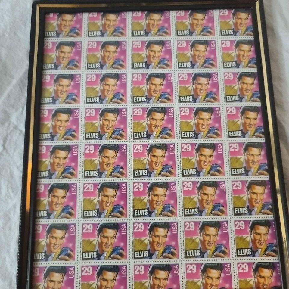 Framed Elvis Presley USPS Stamps