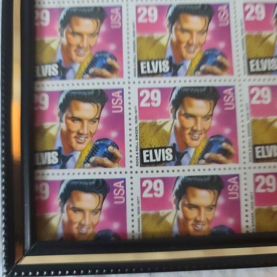 Framed Elvis Presley USPS Stamps