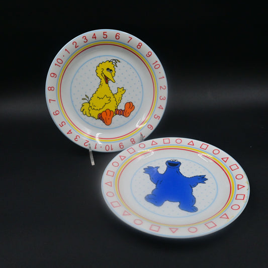 Sesame Street Big Bird & Cookie Monster Plate Bundle Of 2