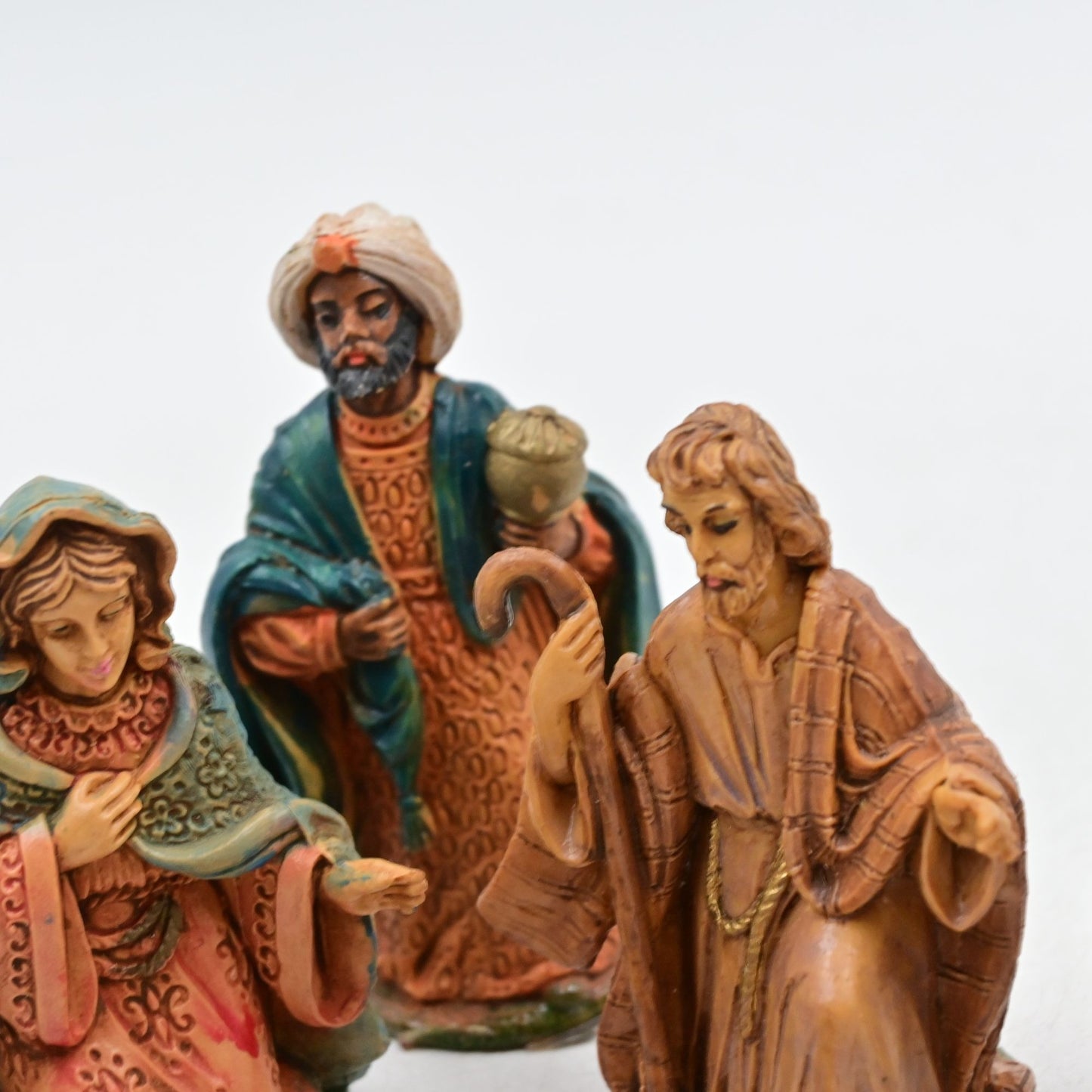 Italy Plastic Nativity Mary Joseph & Baby Jesus Holy Family Three Kings