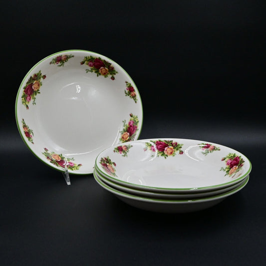 Vintage Royal Albert Green Rim Serving Bowl 9.5" Set Of 4