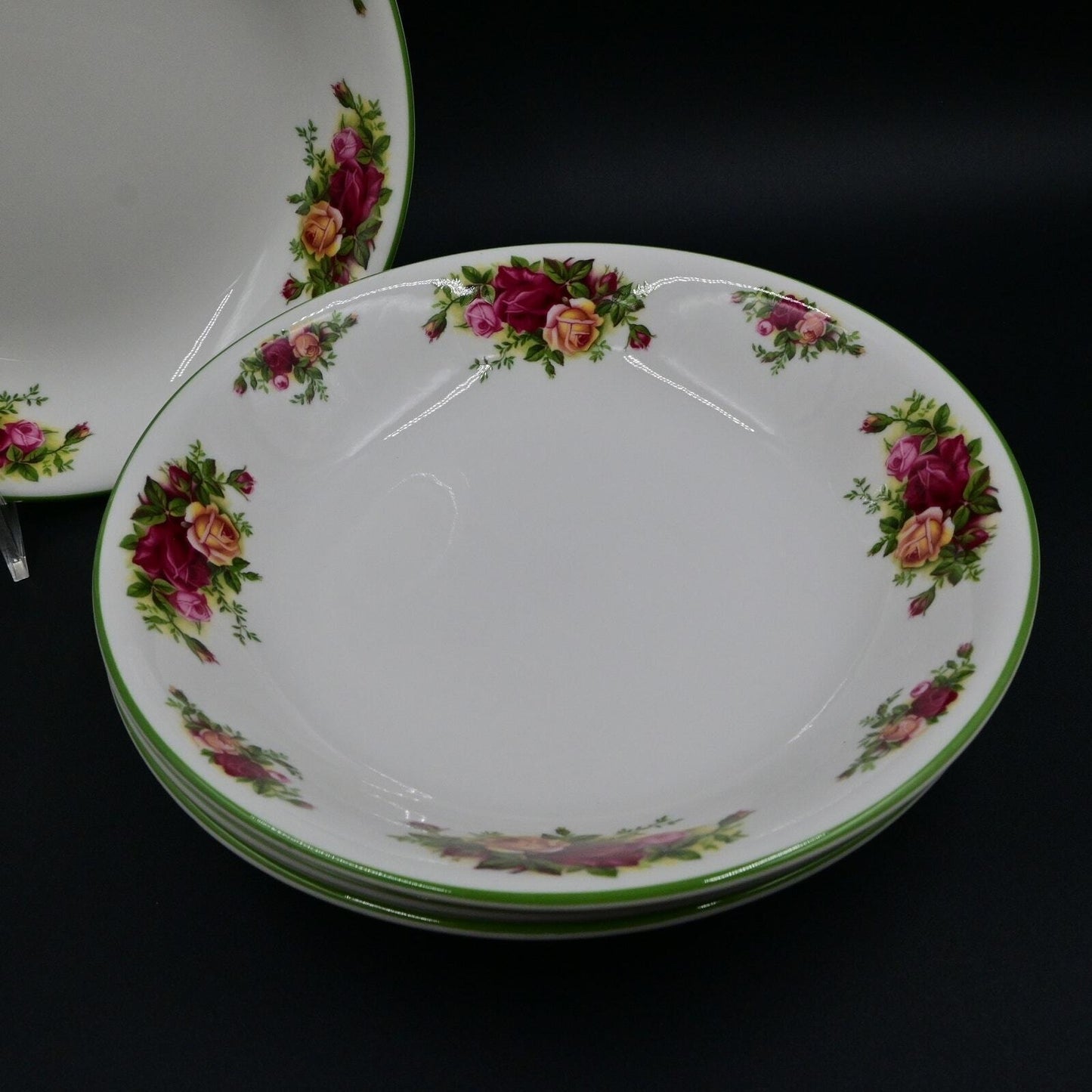 Vintage Royal Albert Green Rim Serving Bowl 9.5" Set Of 4