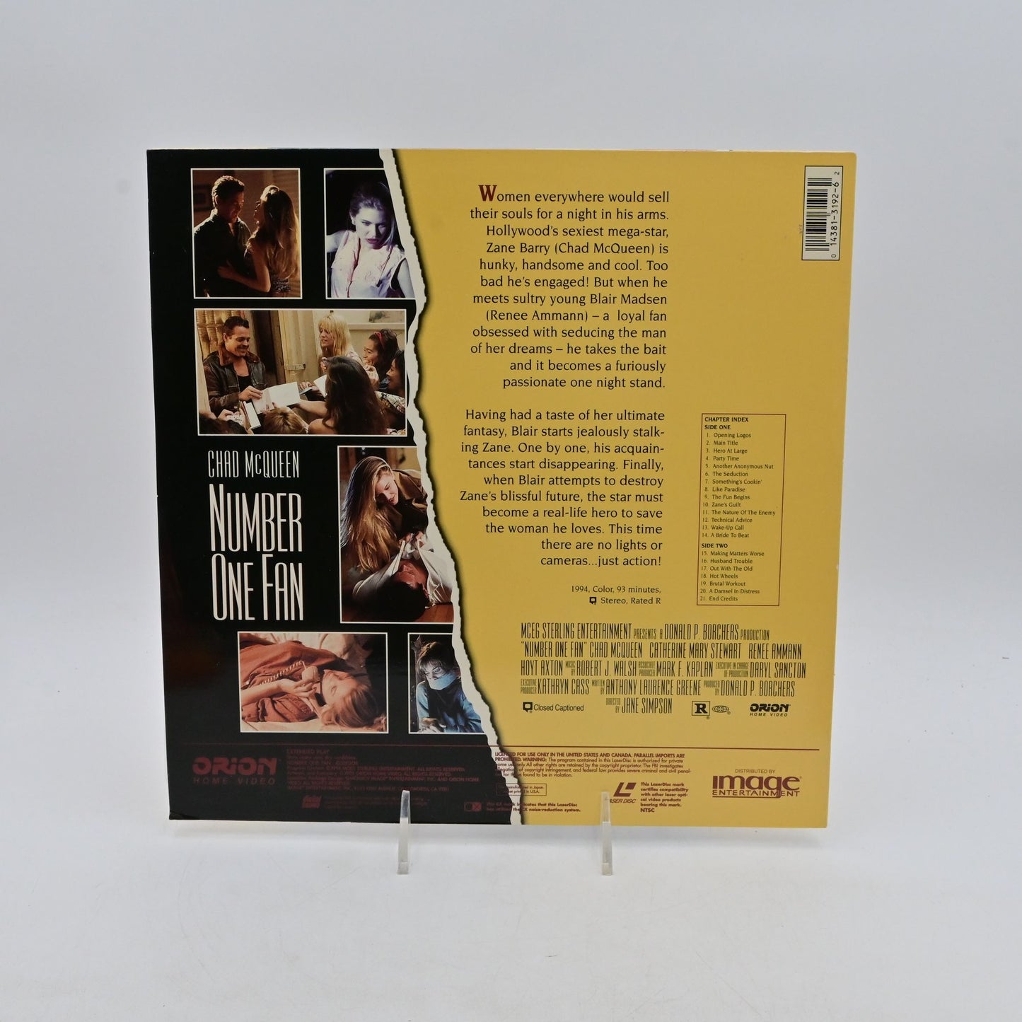 Vintage 1995 Number One Fan Laserdisc Movie Thriller Drama