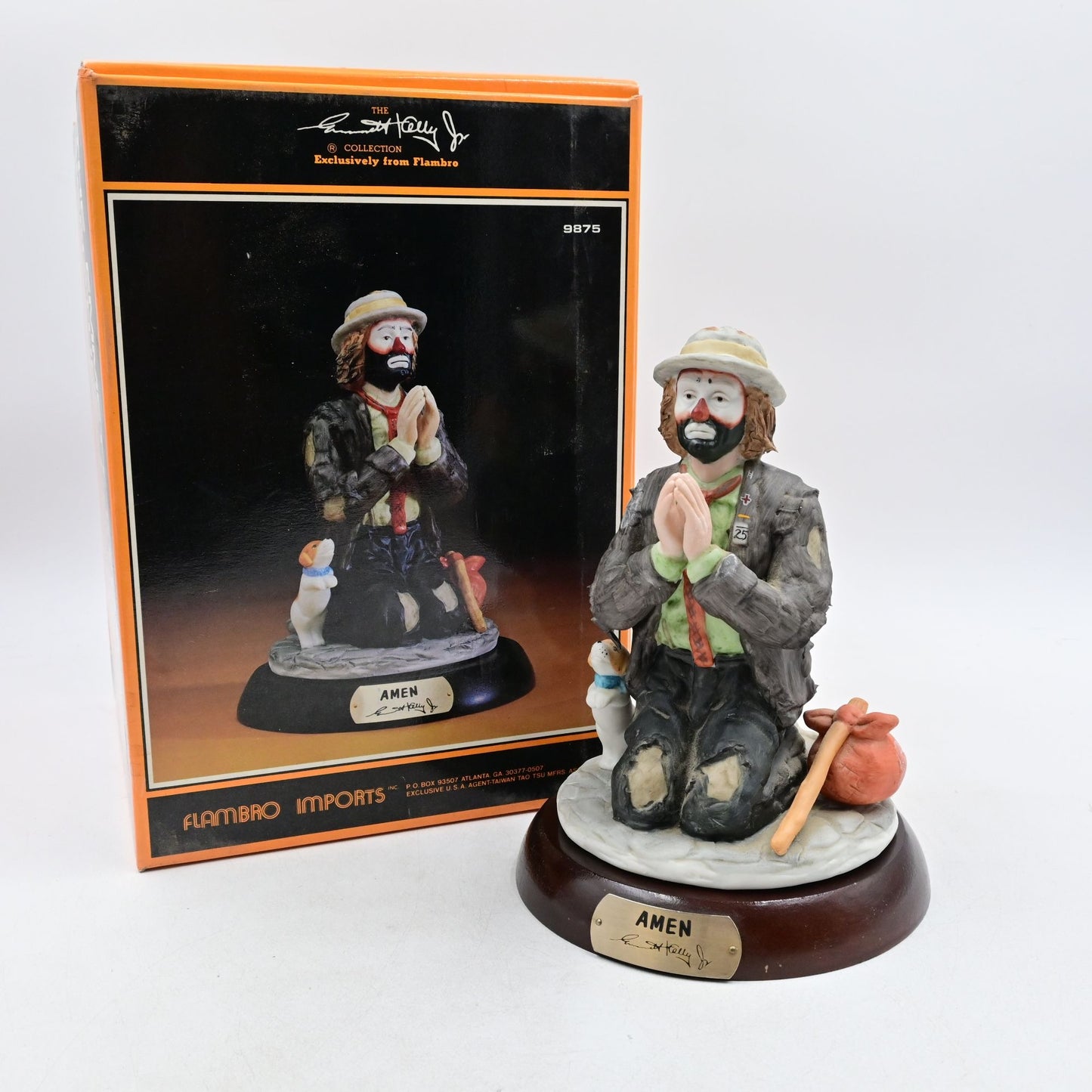Emmett Kelly Jr. Amen Signature Collection Vintage Figurine W/ Box