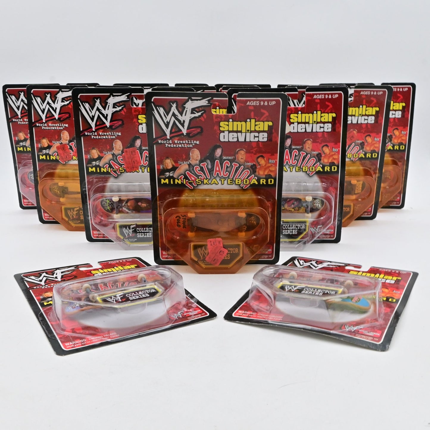 WWF Collector Series Mini Skateboards Fast Action Complete Set Of 12