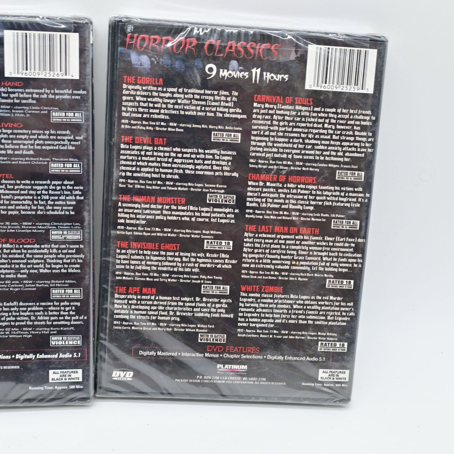 Horror Classics & Horror Classics Ft Bela Lugosi DVD Bundle