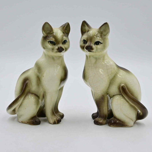 Vintage Mid Century Modern Ceramic Kittens Pair Of 2 Figurines