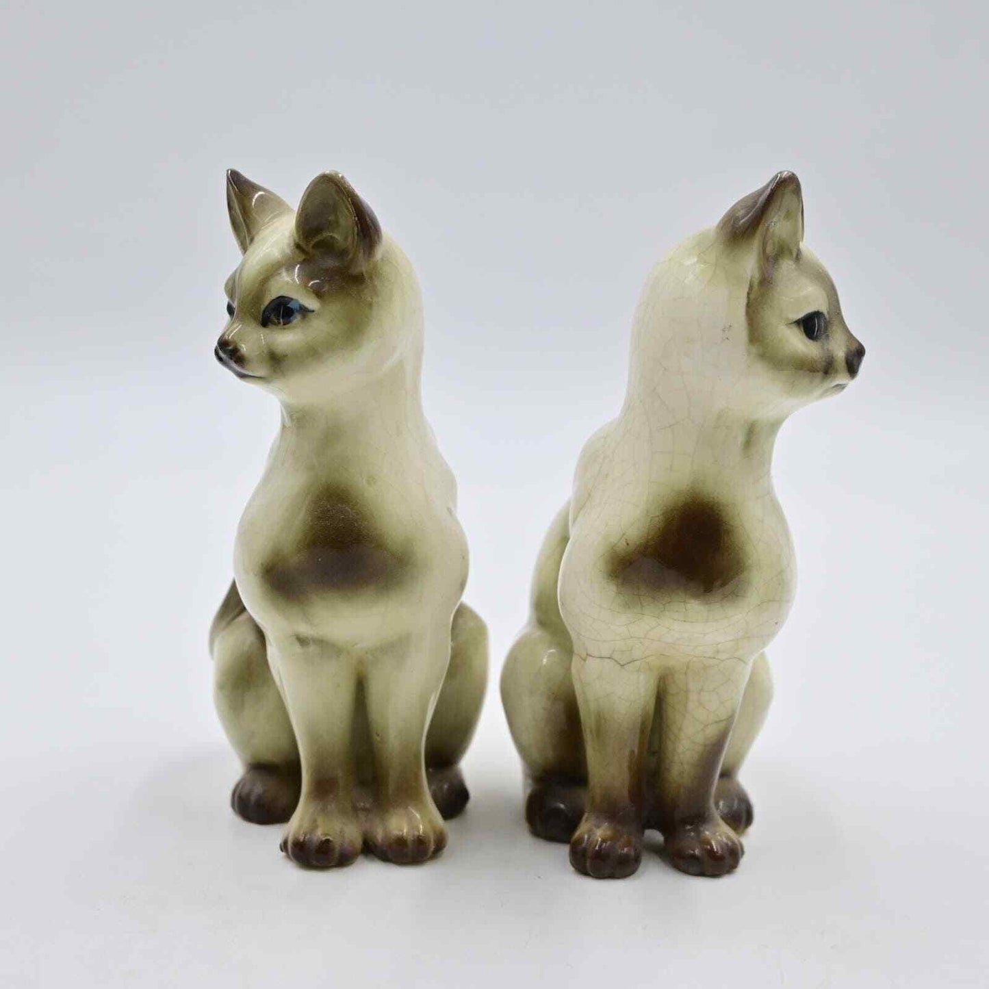 Vintage Mid Century Modern Ceramic Kittens Pair Of 2 Figurines