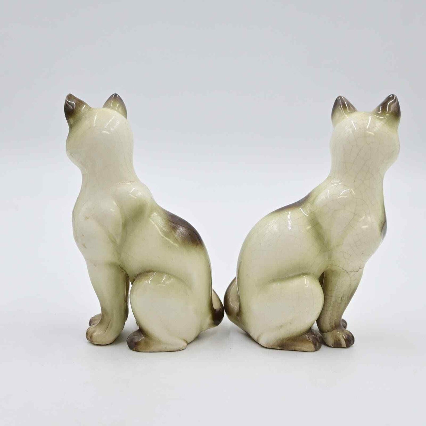 Vintage Mid Century Modern Ceramic Kittens Pair Of 2 Figurines