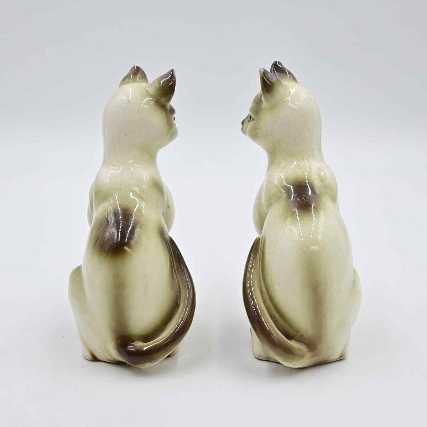 Vintage Mid Century Modern Ceramic Kittens Pair Of 2 Figurines