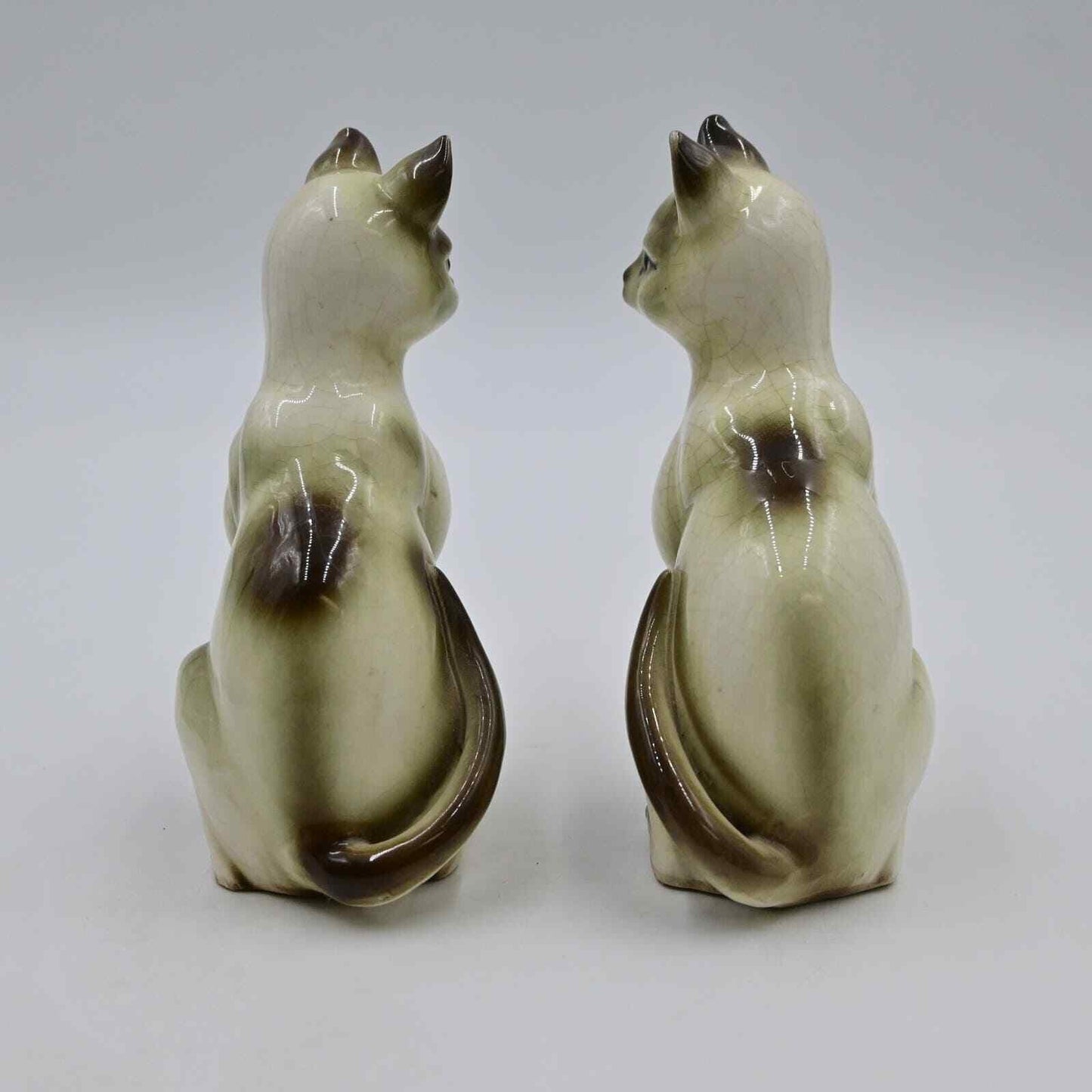 Vintage Mid Century Modern Ceramic Kittens Pair Of 2 Figurines