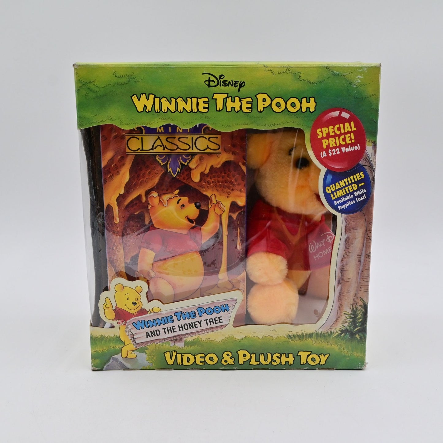 Disney Winnie The Pooh Video & Plush Toy Set With The Honey Tree Limited Edition Box