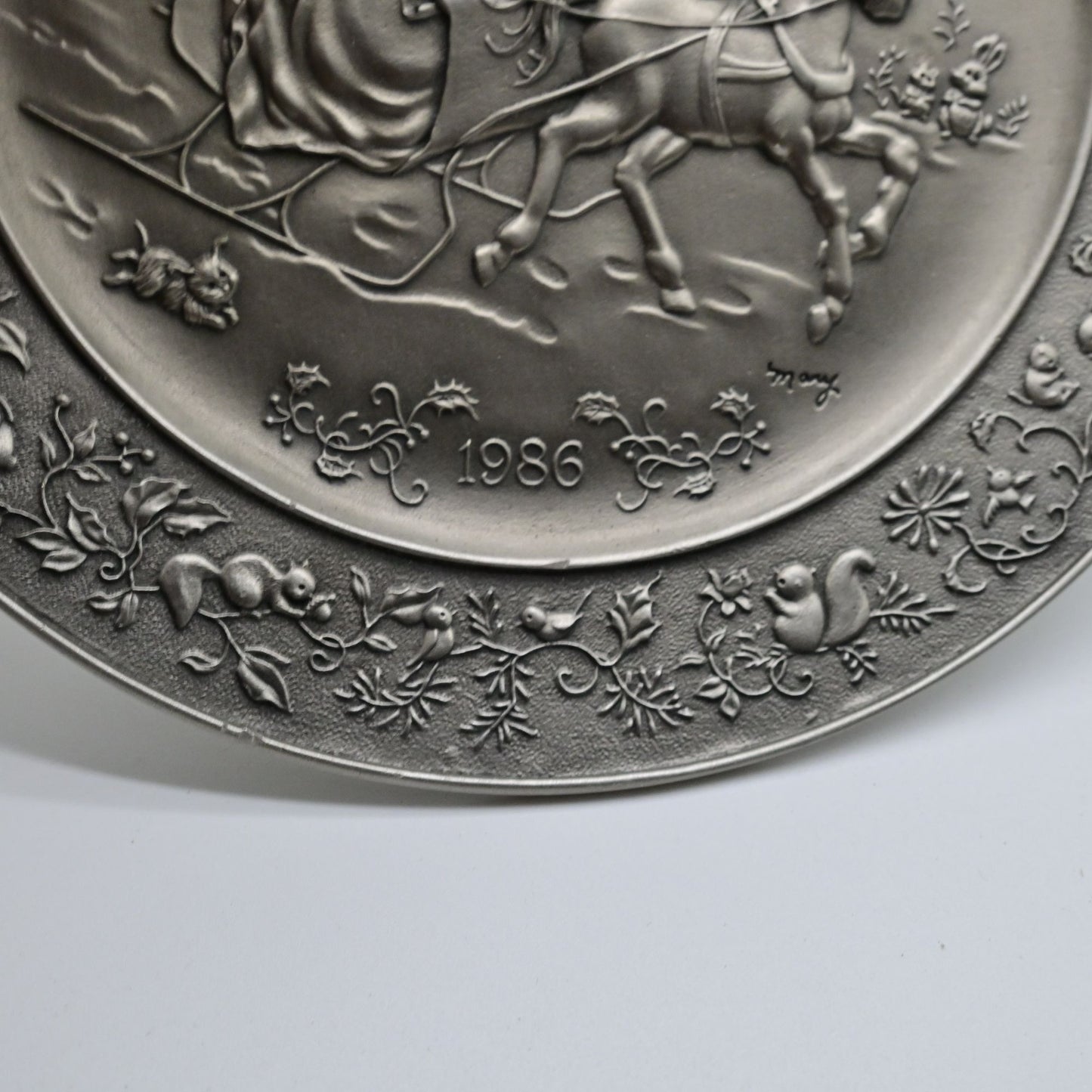 Hallmark Collectible Mary Hamilton Pewter Plate Christmas Is Remembering Time