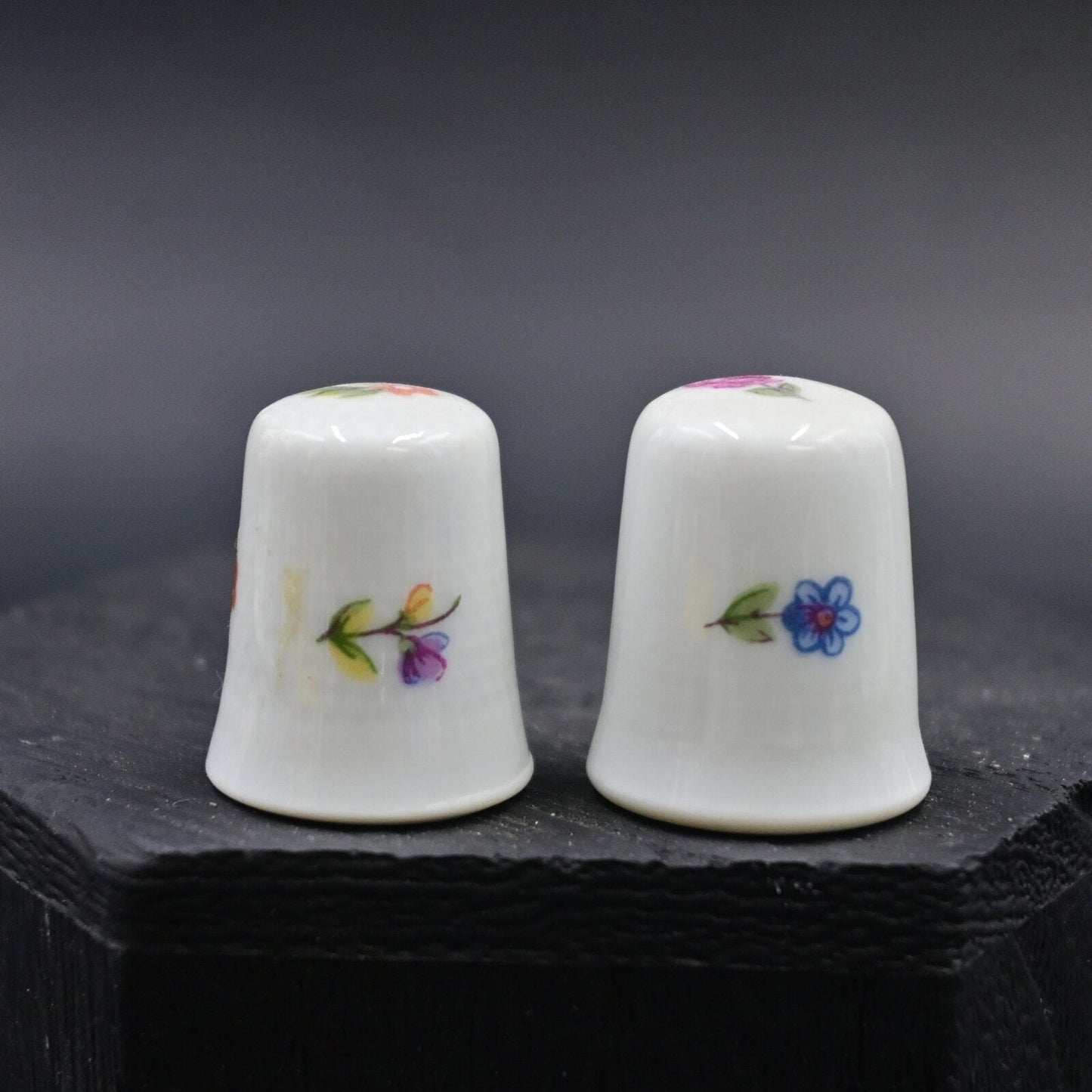 Vintage Limoges White Porcelain Thimble Pair Of 2
