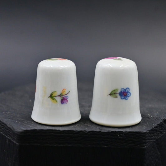 Vintage Limoges White Porcelain Thimble Pair Of 2