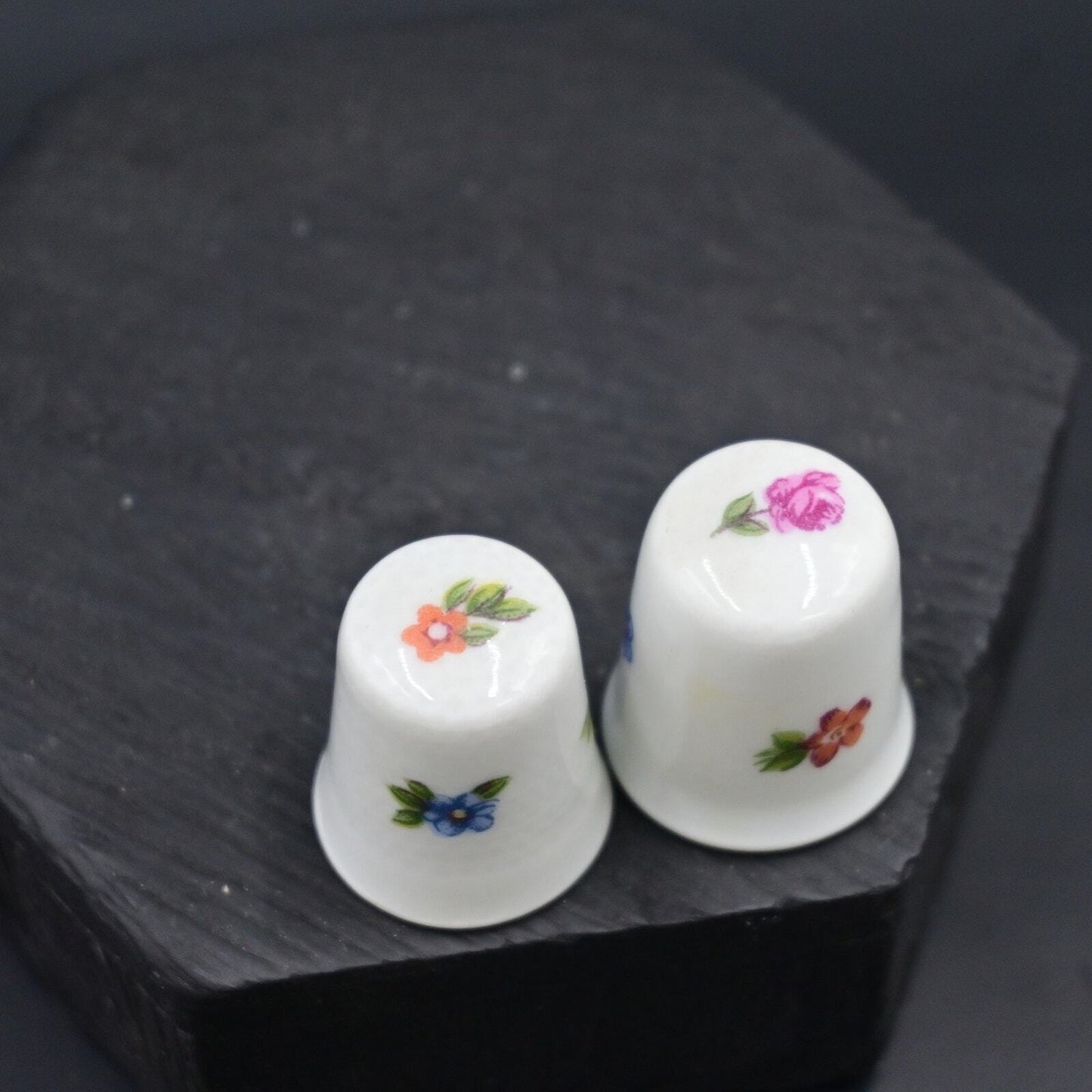 Vintage Limoges White Porcelain Thimble Pair Of 2