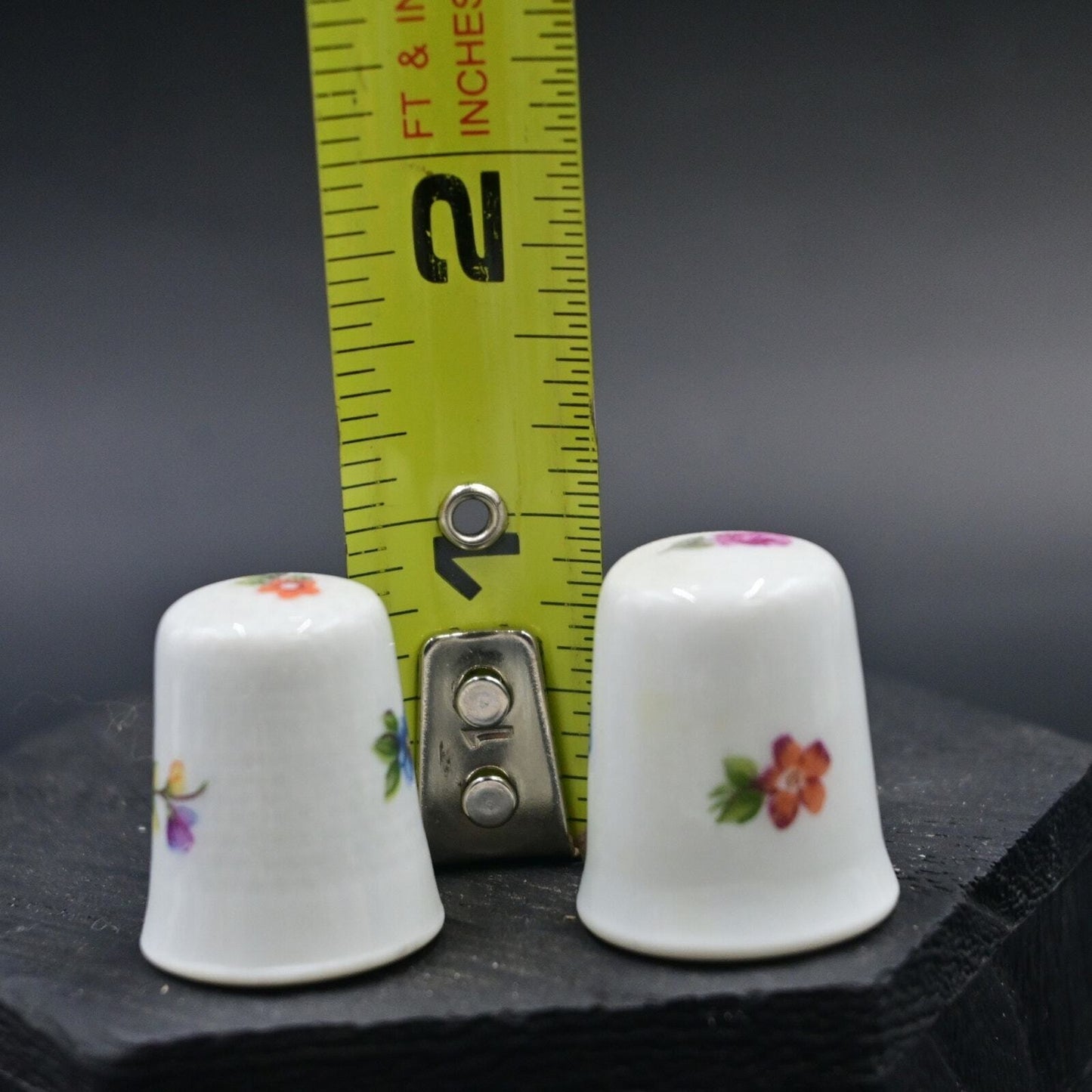 Vintage Limoges White Porcelain Thimble Pair Of 2