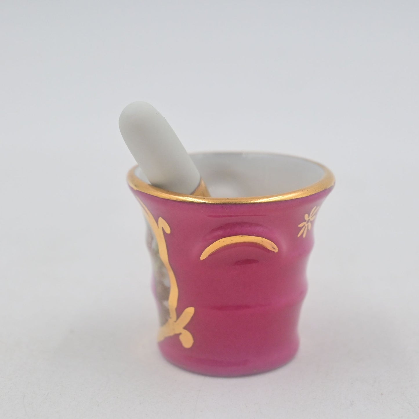 Limoges Mini Mortar And Pestle Courting Couple Vintage Miniature