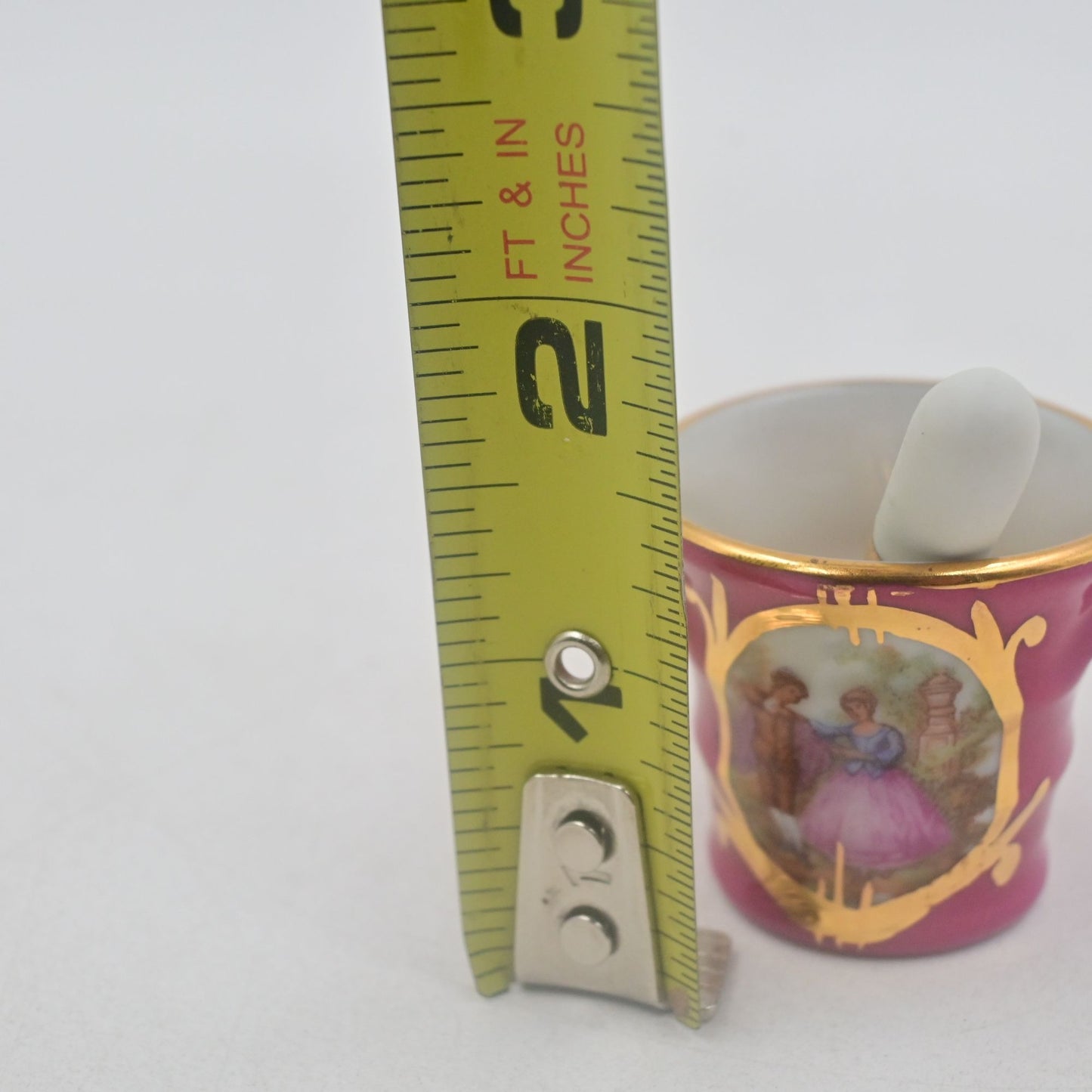 Limoges Mini Mortar And Pestle Courting Couple Vintage Miniature
