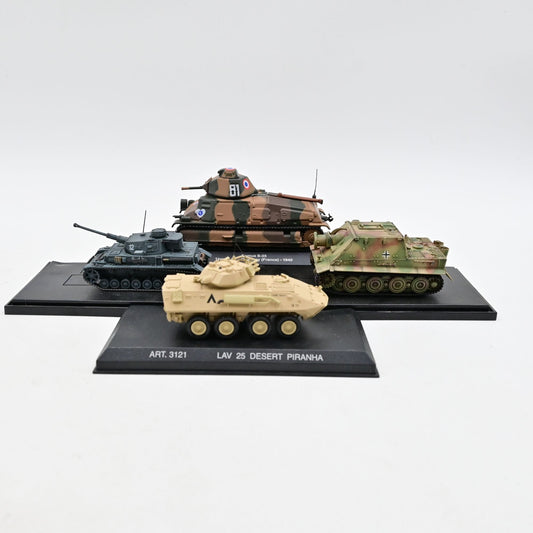 WWII / Gulf War Military Tanks On Display Bases Bundle Of 4