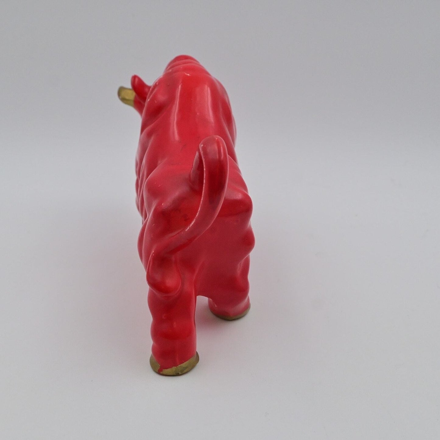Red Ceramic Bull Vintage 1960's Figurine
