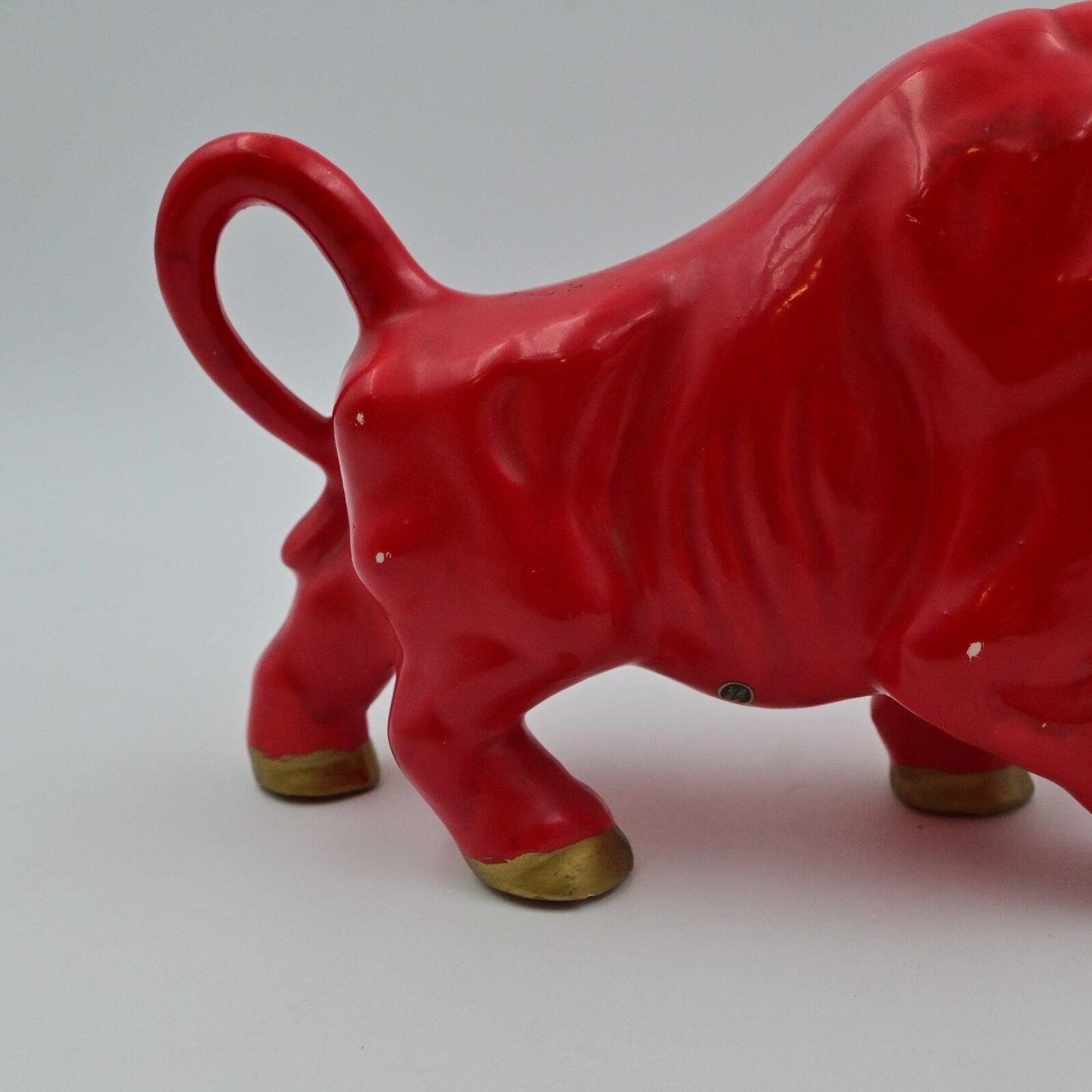 Red Ceramic Bull Vintage 1960's Figurine