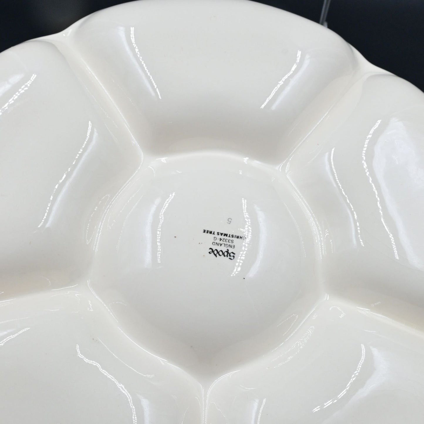 Spode Christmas Tree Divided Relish Tray 5-Section Serving Dish