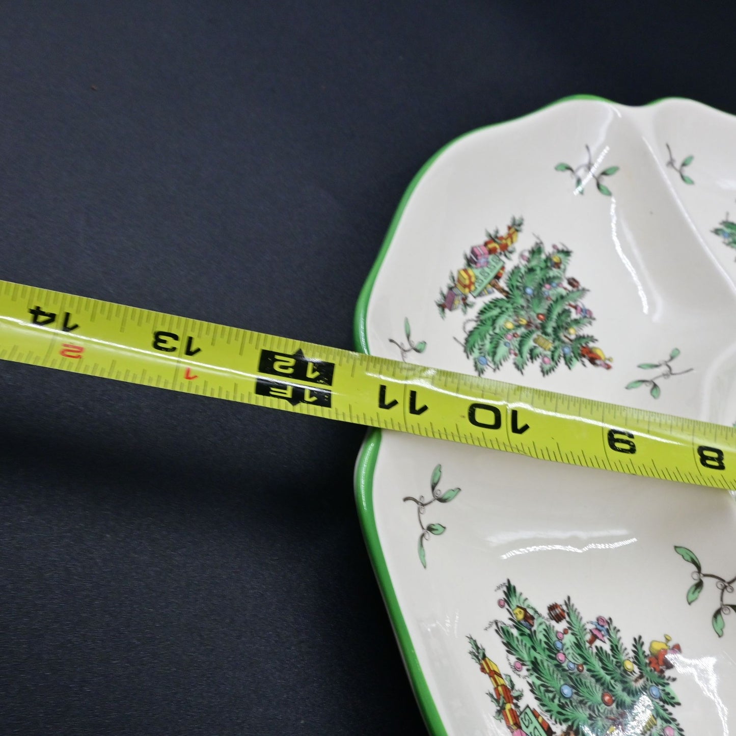 Spode Christmas Tree Divided Relish Tray 5-Section Serving Dish