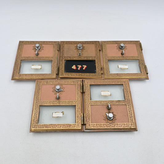 US Post Office Brass PO Box Door Keyless Dial Combo 1960s Lot of 5 No Codes