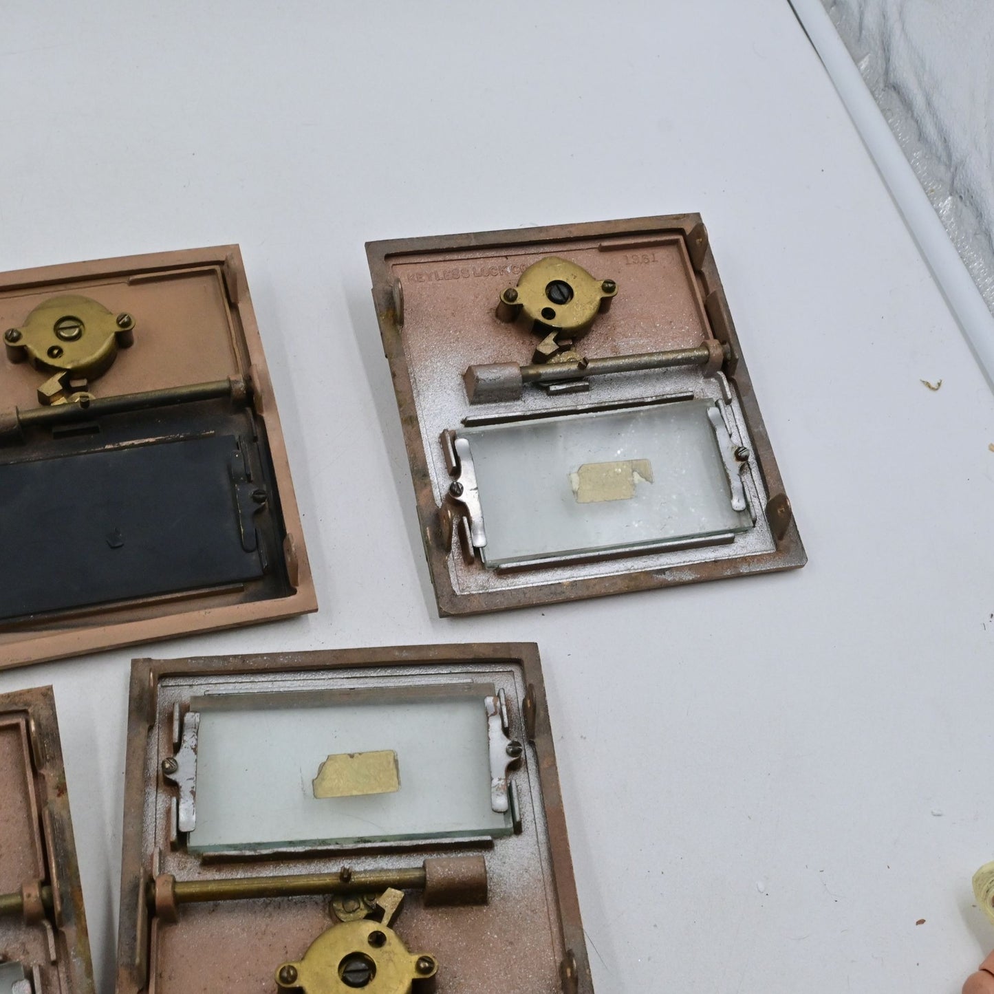 US Post Office Brass PO Box Door Keyless Dial Combo 1960s Lot of 5 No Codes