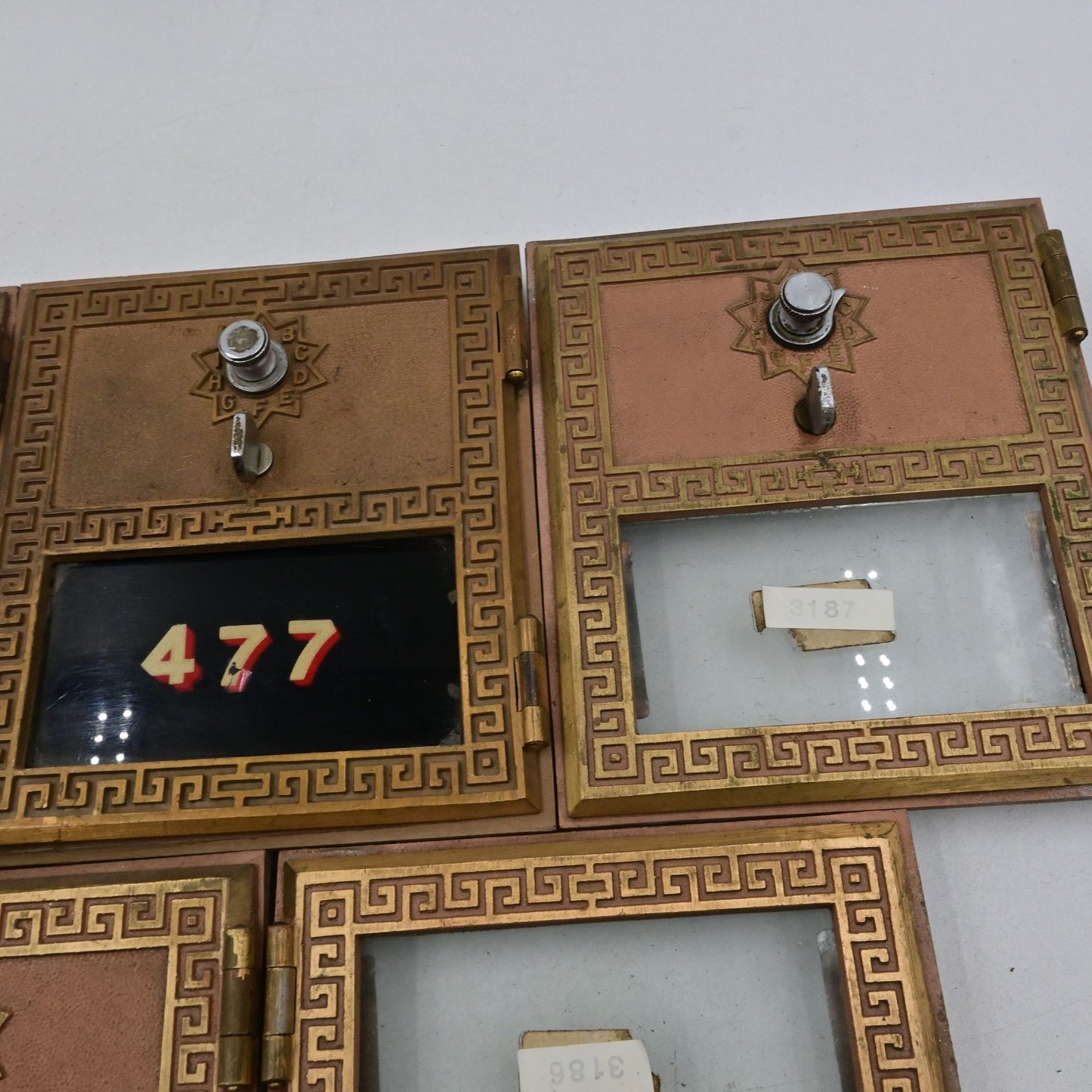 US Post Office Brass PO Box Door Keyless Dial Combo 1960s Lot of 5 No Codes