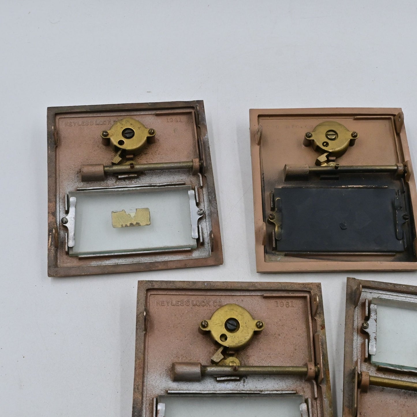 US Post Office Brass PO Box Door Keyless Dial Combo 1960s Lot of 5 No Codes