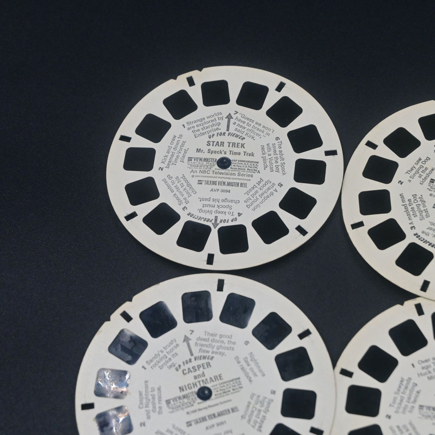Talking View Master Loose Reel Bundle Of 6 Scooby Doo, Casper, Star Trek, Snoopy