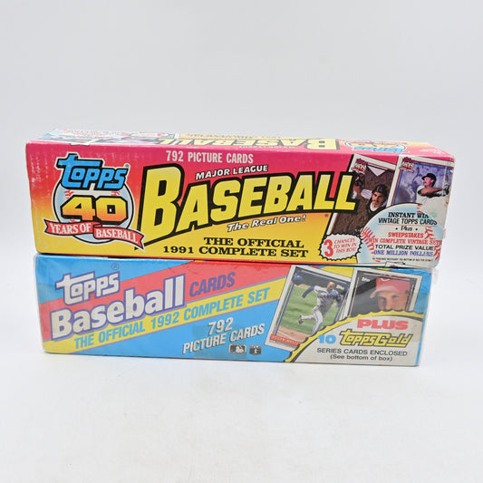 Topps 1991 & 1992 Baseball Complete Set 1 Set Sealed 1 Set Unsealed