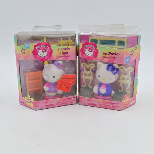 Vintage 2003 Hello Kitty Figure Stampers Jumpin Gym & Tea Parlor