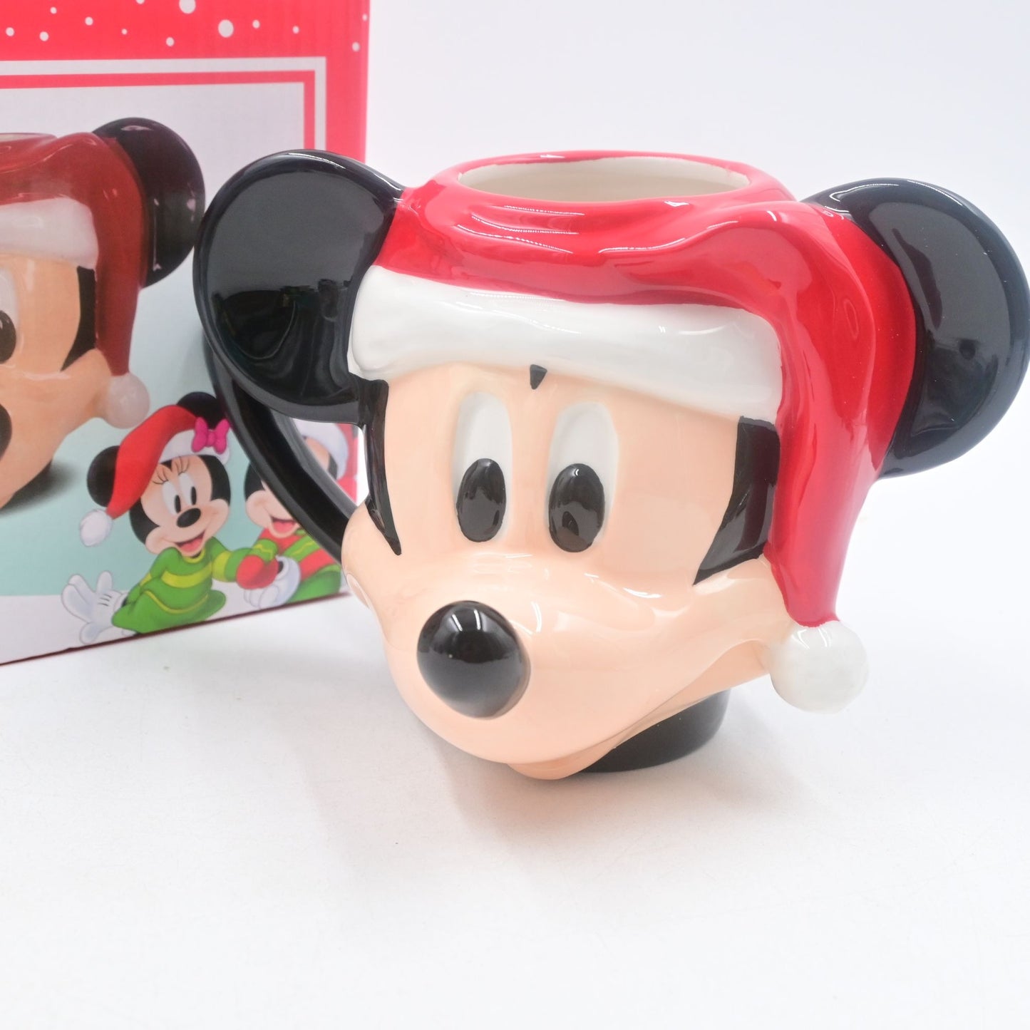 Disney Mickey Mouse Figural Head Santa Hat Coffee Mug 16oz New In Box
