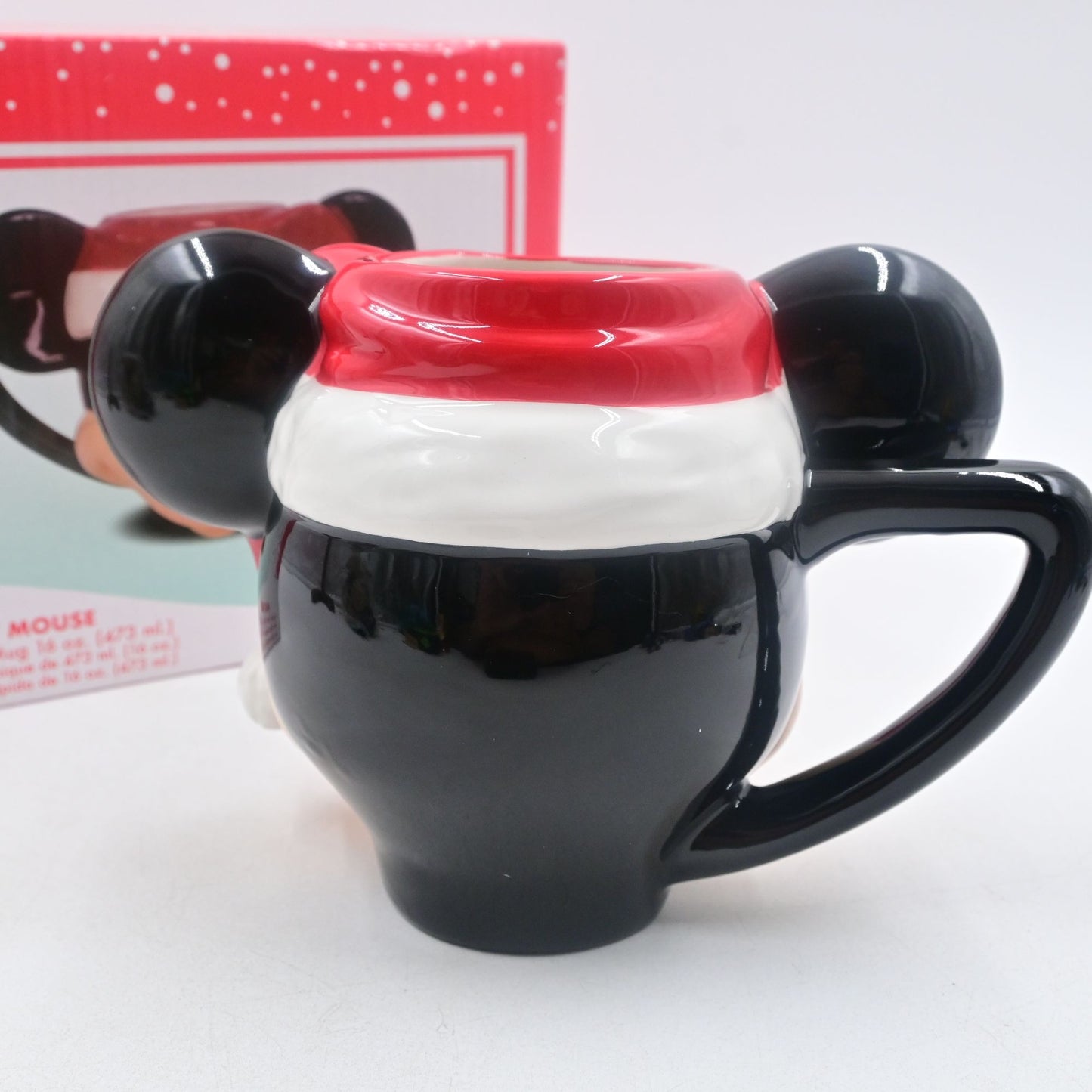 Disney Mickey Mouse Figural Head Santa Hat Coffee Mug 16oz New In Box