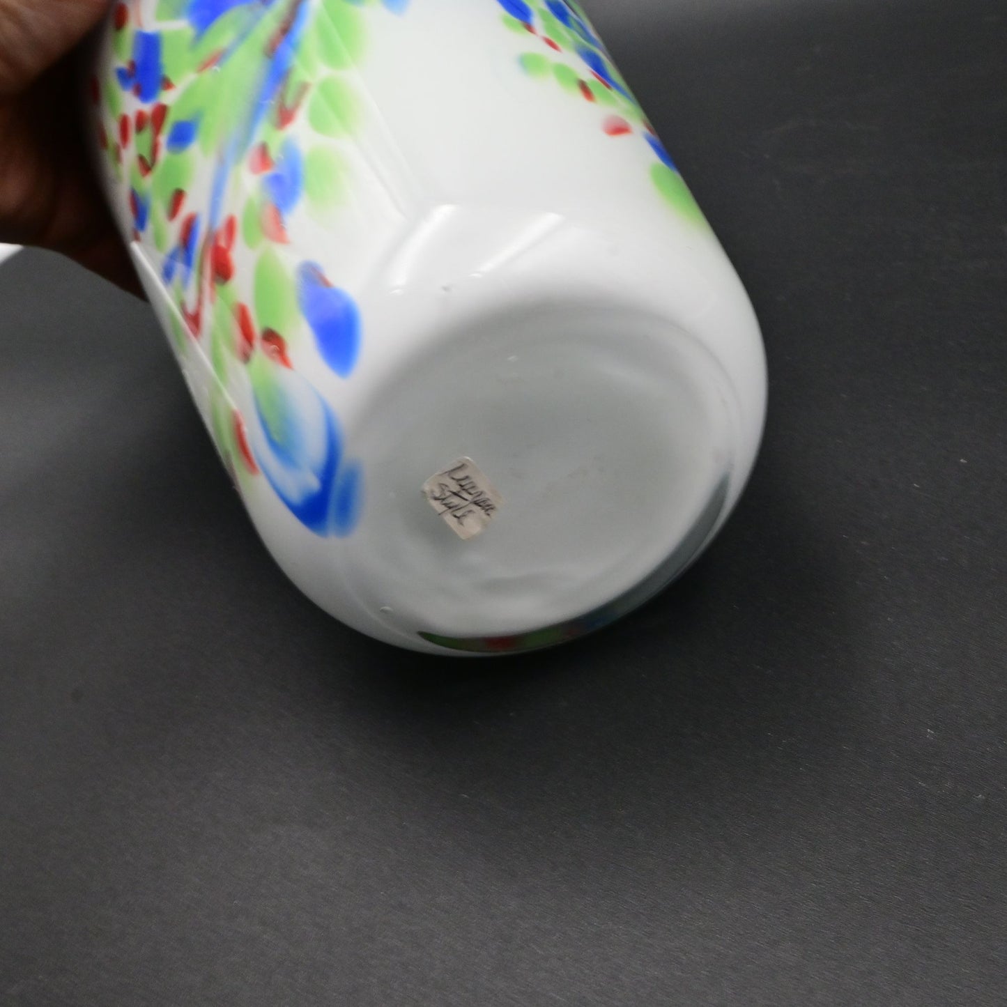 Vintage Art Deco Glass Splatter Vase