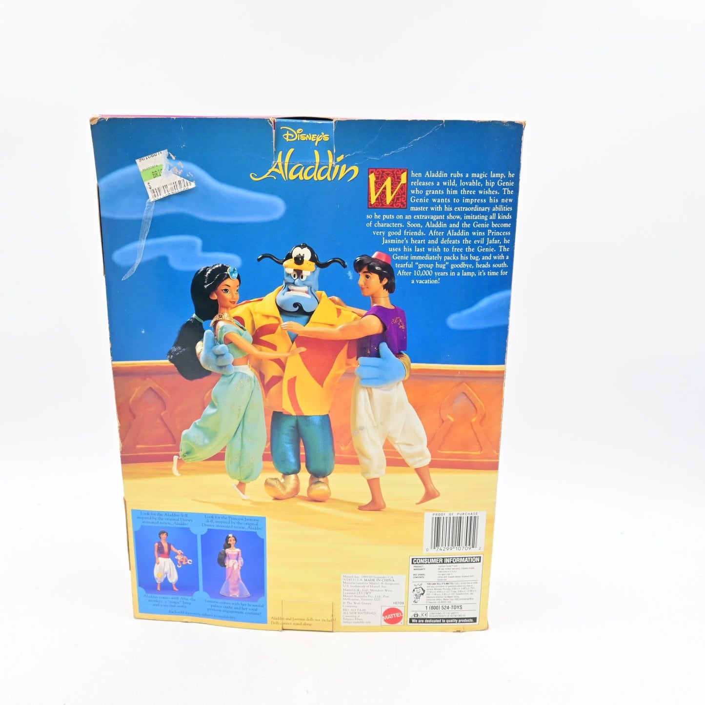 Disney Aladdin Fashion Genie By Mattel Vintage 1993 Doll Box Damage New Open Box