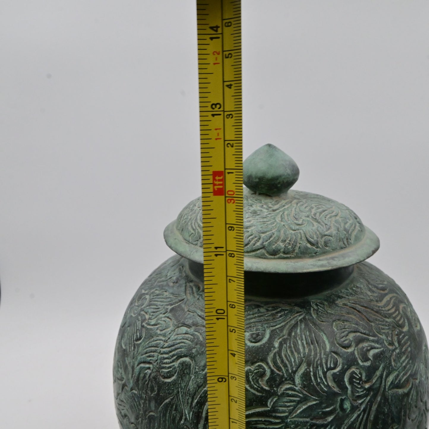 Maitland-Smith Verdigris Asian Ginger Jar Metal Pair Of 2
