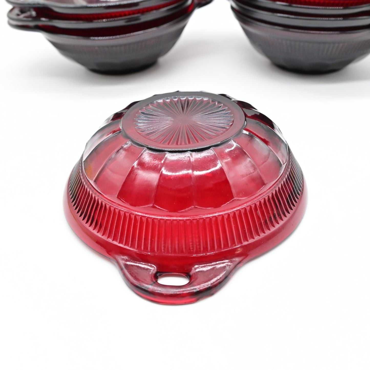 Anchor Hocking Coronation Royal Ruby Red Glass Berry Bowls Lot Of 8