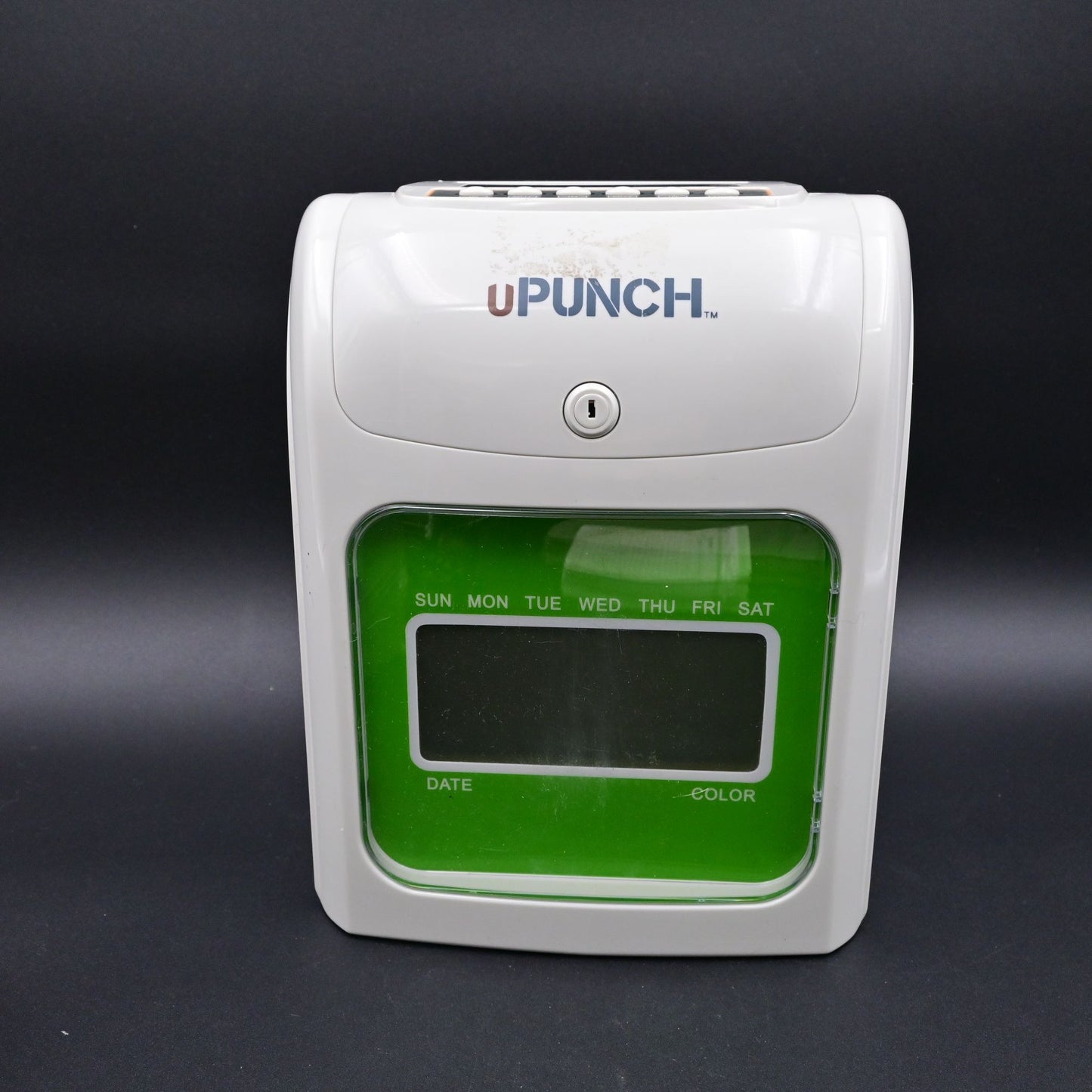 Upunch HN3000 Punch-to-Pay Time Clock w/ Power Adapter Cards Works No Key