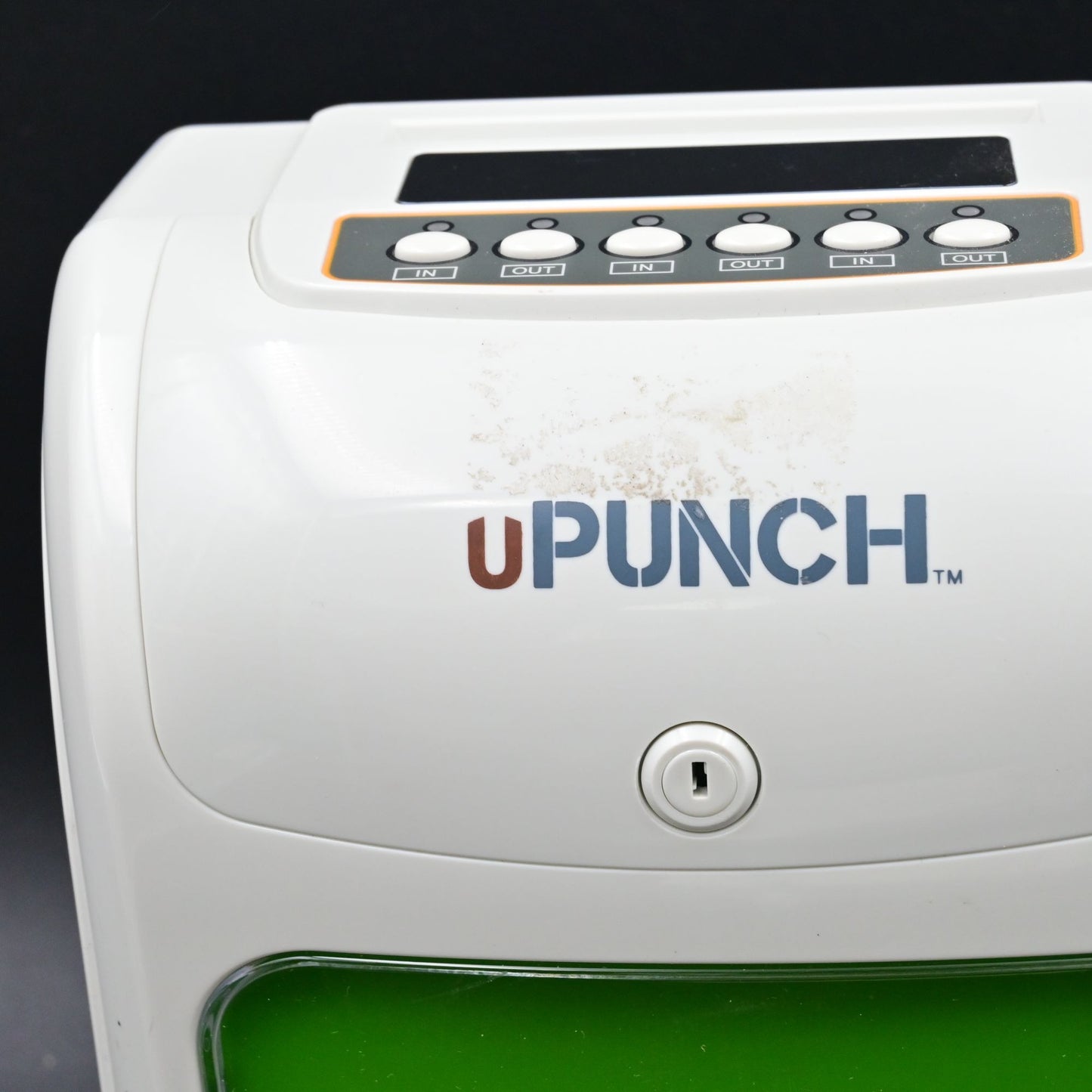 Upunch HN3000 Punch-to-Pay Time Clock w/ Power Adapter Cards Works No Key