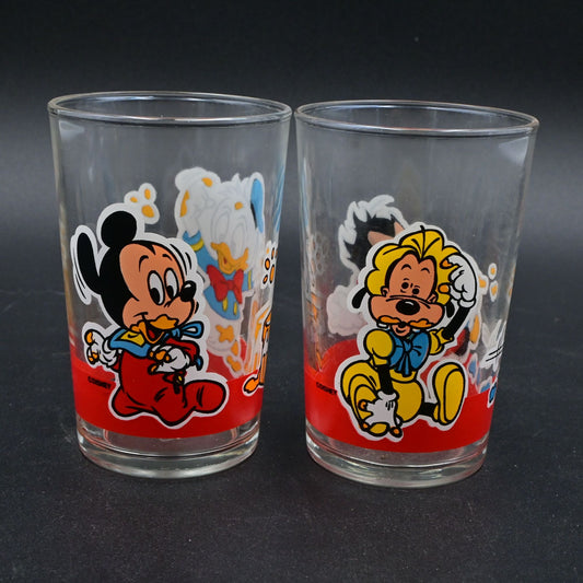 Vintage Disney Babies Drinking Glasses Mickey Mouse Donald Duck Goofy & Pete