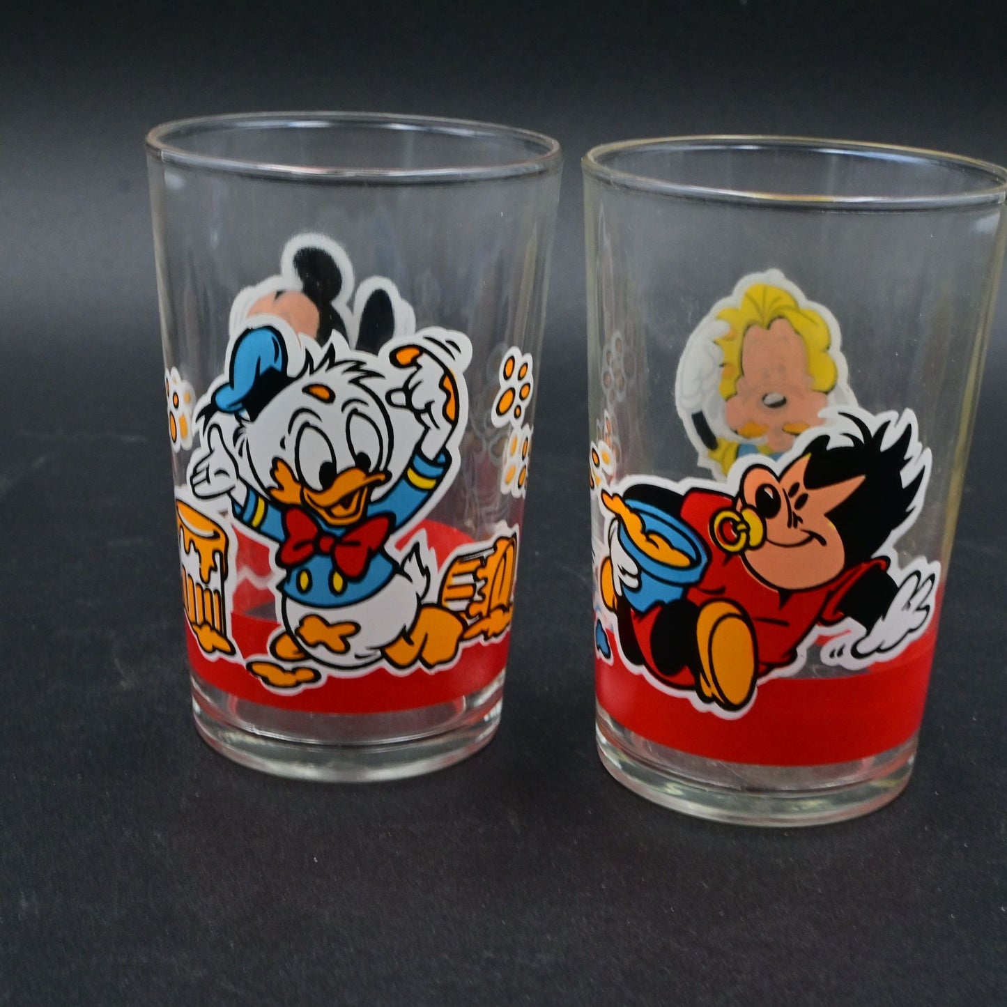 Vintage Disney Babies Drinking Glasses Mickey Mouse Donald Duck Goofy & Pete